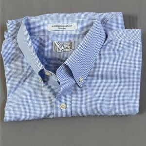 L.L. Bean Blue Gingham Button Down Shirt